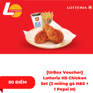 [UrBox Voucher] Lotteria HS Chicken Set (2 miếng gà H&S  + 1 Pepsi M) 